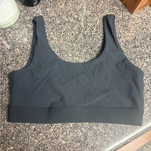 GEA Black Ribbed Women's Sports Bra